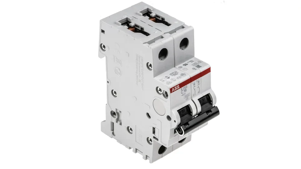 Interruptor termomagnético bipolar In 16A. Icn = 6kA @ IEC60898 Icu : 10 kA @ IEC60947-2. Curva C Modelo: S202-C16 - Vista 2 de 2