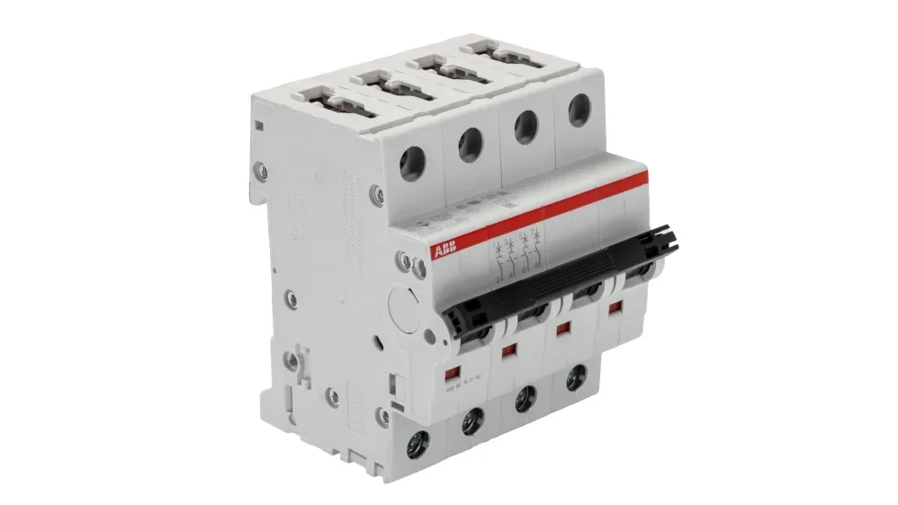 Interruptor termomagnético tetrapolar In 10A. Icn = 6kA @ IEC60898 Icu : 10 kA @ IEC60947-2. Curva C Modelo:S204-C10 - Vista 2 de 2