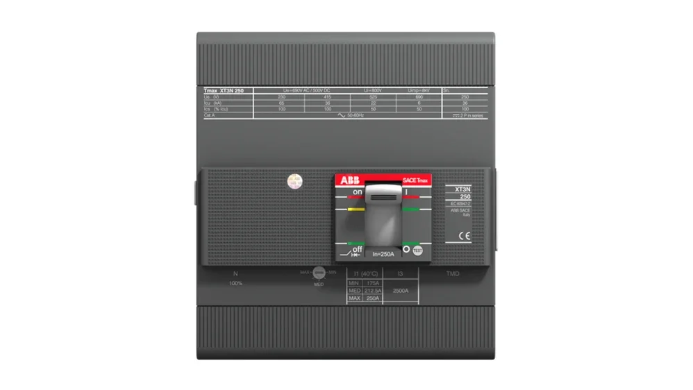 Interruptor Tmax XT tetrapolar In = 250A - Icu = 36kA, Ics = 75% Icu @ 380VCA  Modelo:XT3N 250 TMD 250-2500 4p F F
