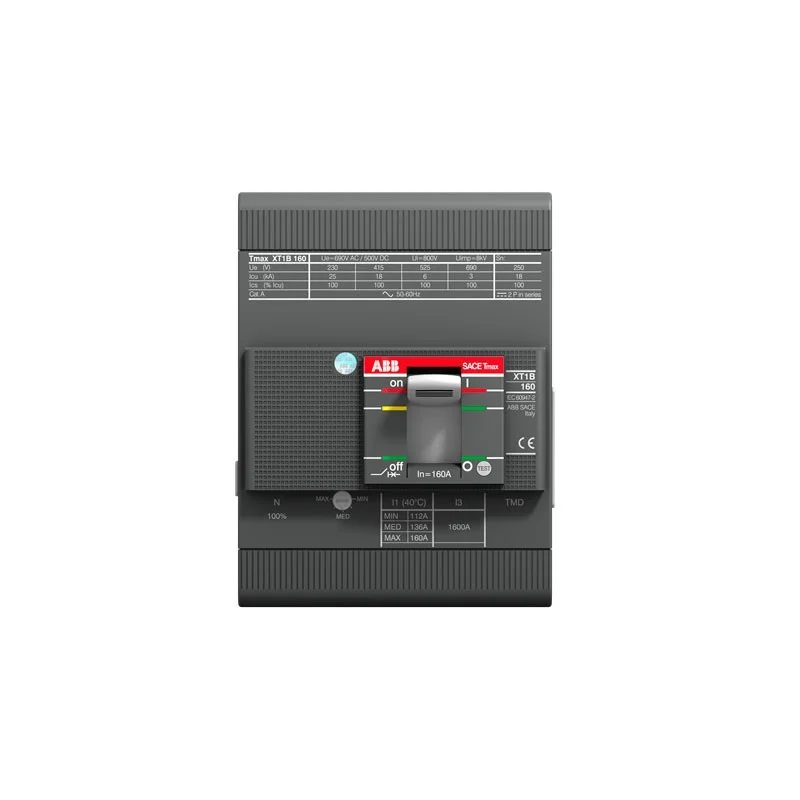 Interruptor Tmax XT tetrapolar In = 63A - Icu = 18kA, Ics = 100% Icu @ 380VCA Modelo:XT1B 160 TMD 63-630 4p F F