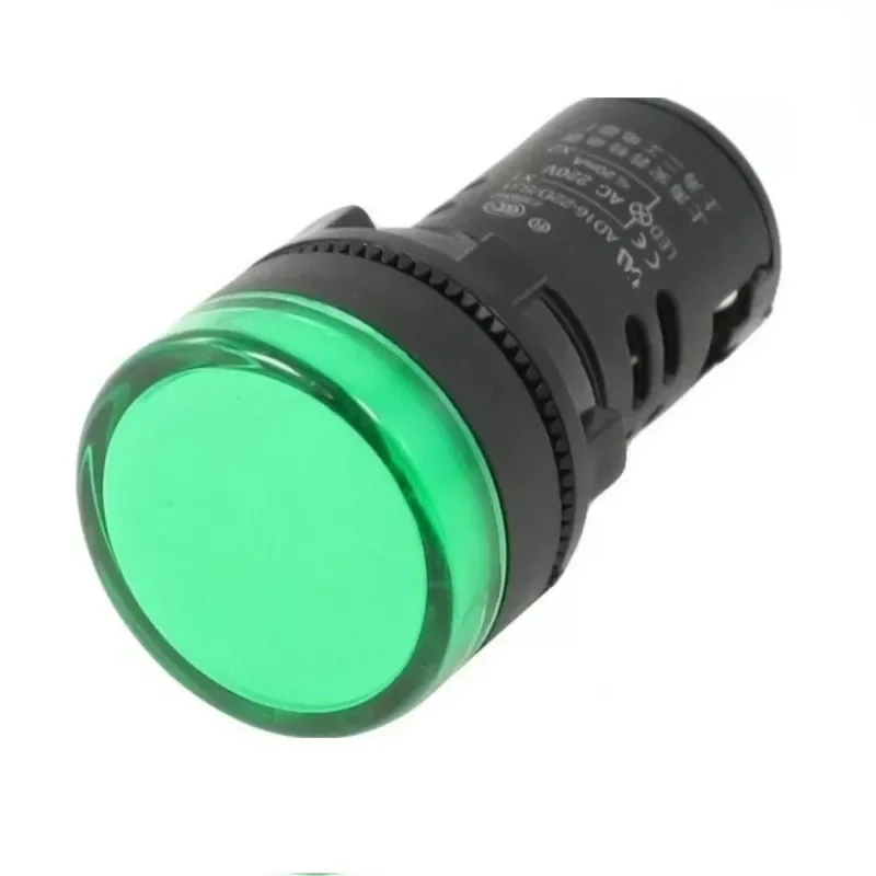 PILOTO LUMINOSO PLASTICO LED MONOBLOQUE VERDE 220VCA