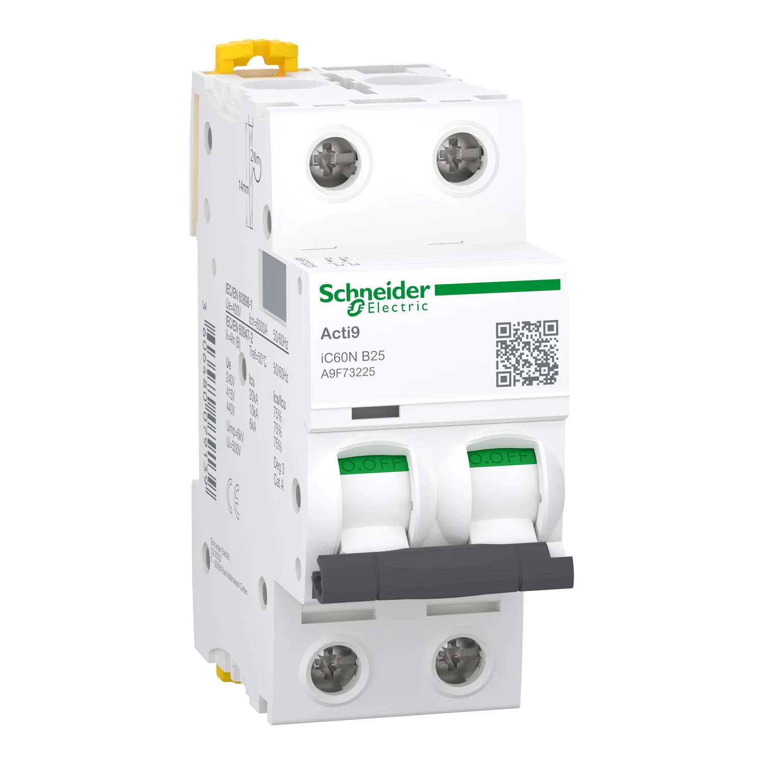 Interruptor Aut. Termomagnético Acti9 iC60N 2P 25A Curva B