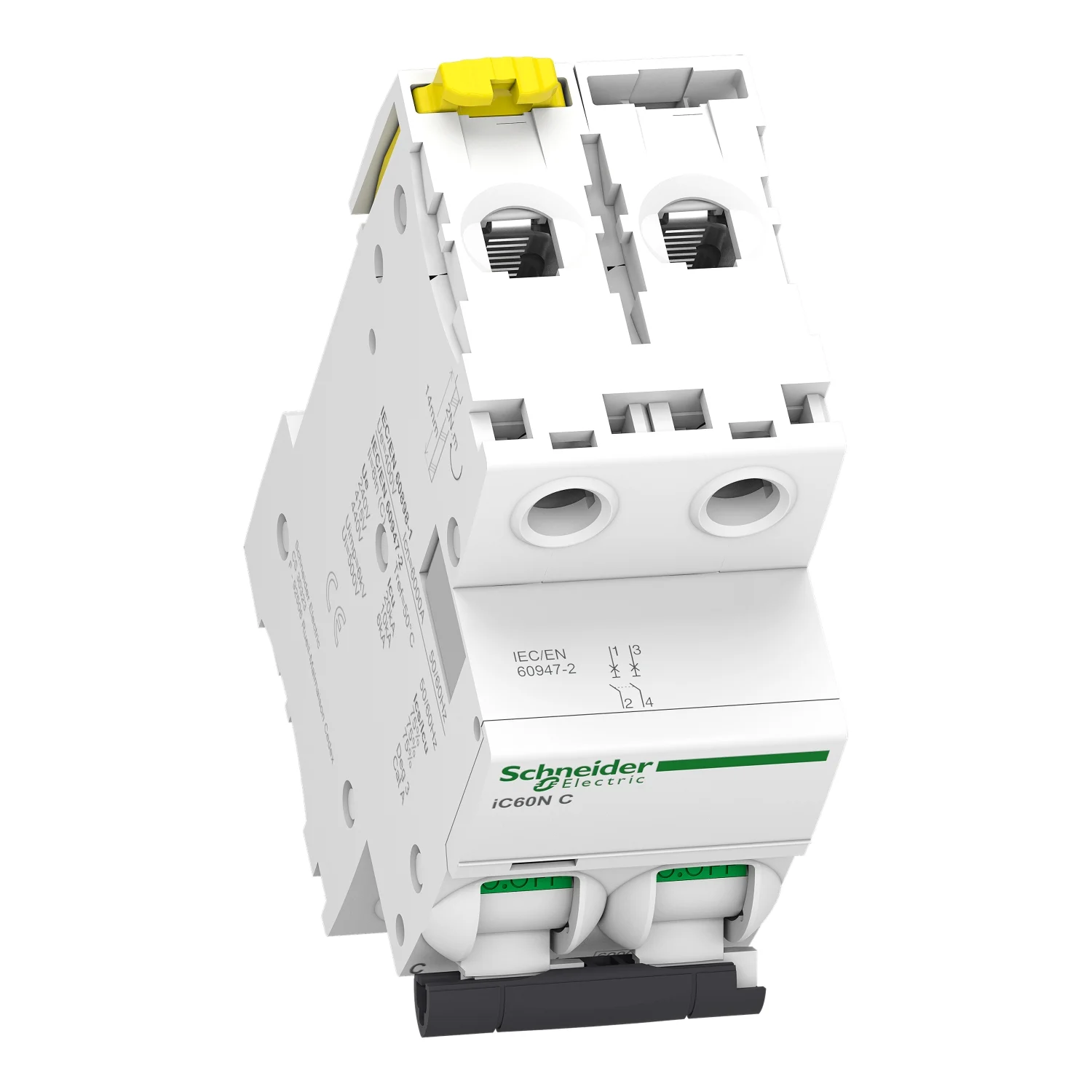 Interruptor Aut. Termomagnético Acti9 iC60N 2P 20A Curva C - Vista 2 de 3