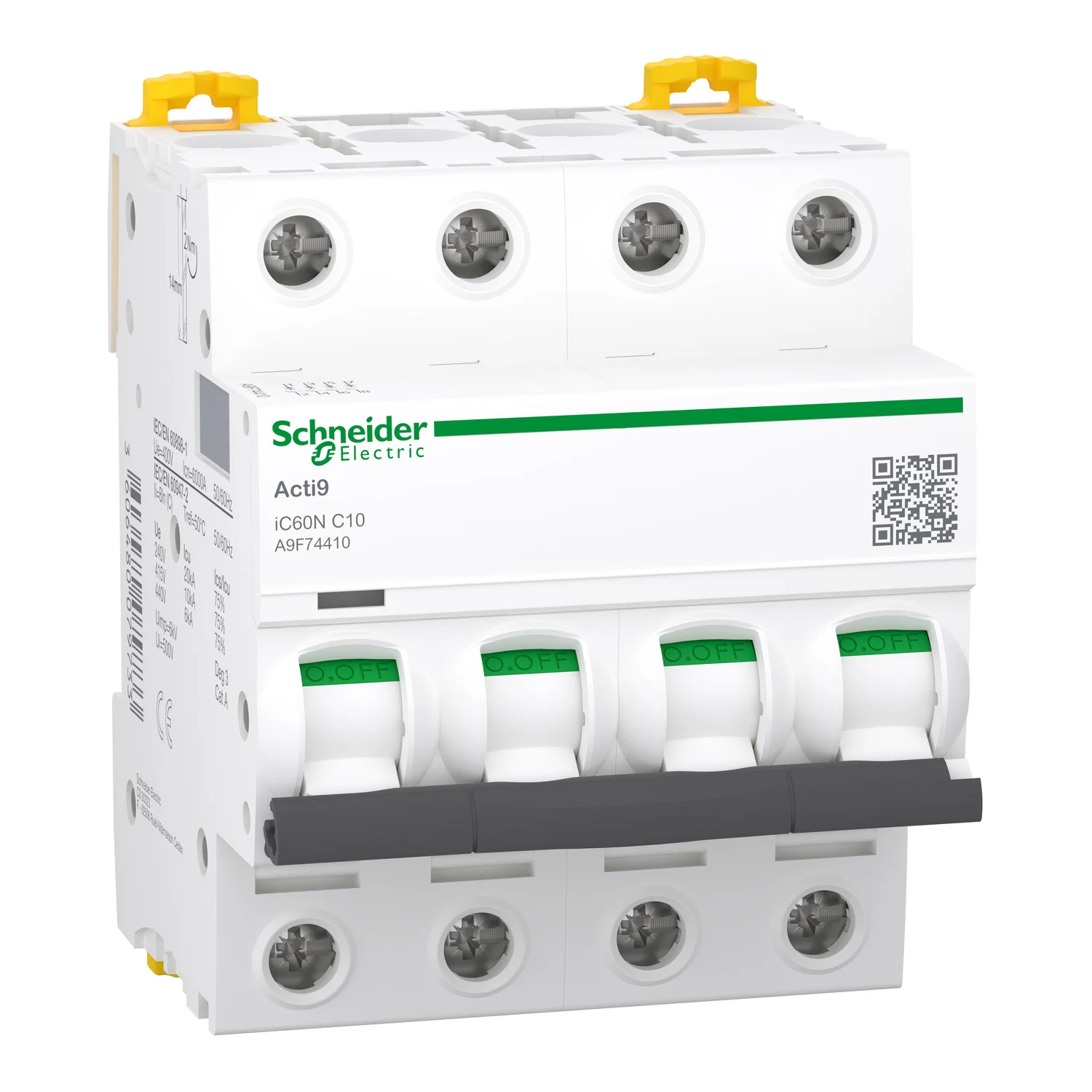 Interruptor Aut. Termomagnético Acti9 iC60N 4P 10A Curva C