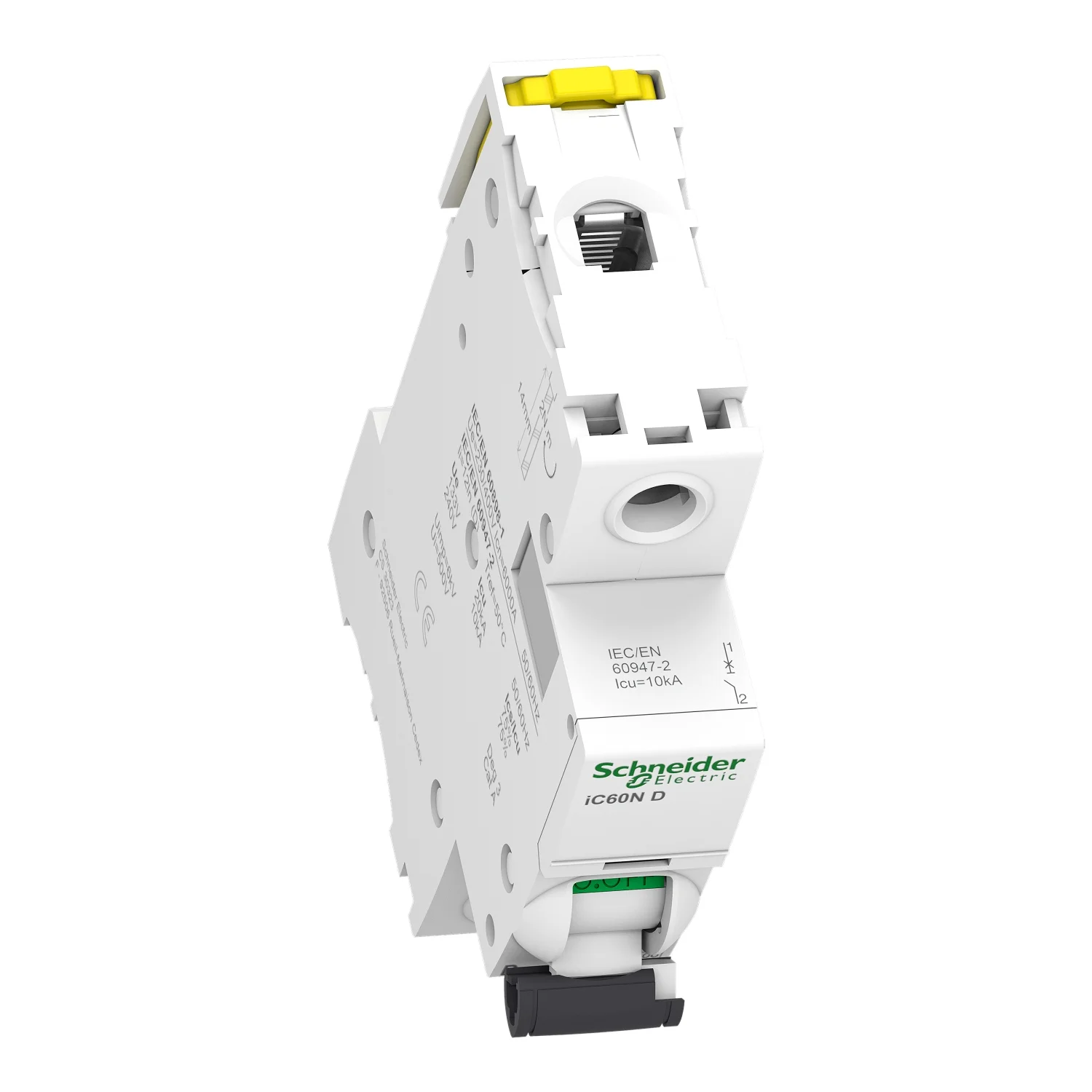 Interruptor Aut. Termomagnético Acti9 iC60N 1P 20A Curva D - Vista 2 de 3