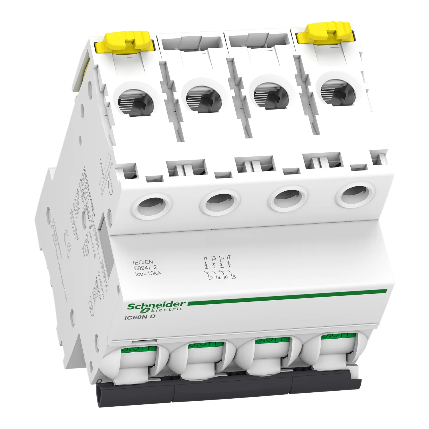 Interruptor Aut. Termomagnético Acti9 iC60N 4P 32A Curva D - Vista 3 de 3
