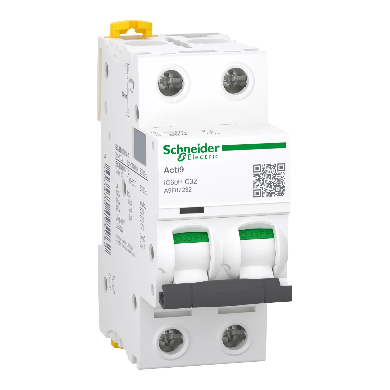 Interruptor Aut. Termomagnético Acti9 iC60H 2P 32A Curva C